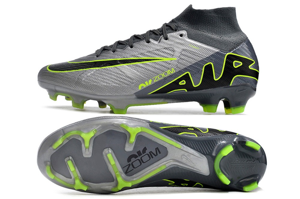 Nike Zoom Mercurial Superfly 9 Elite FG - Dark Grey/Silver/Green/Black