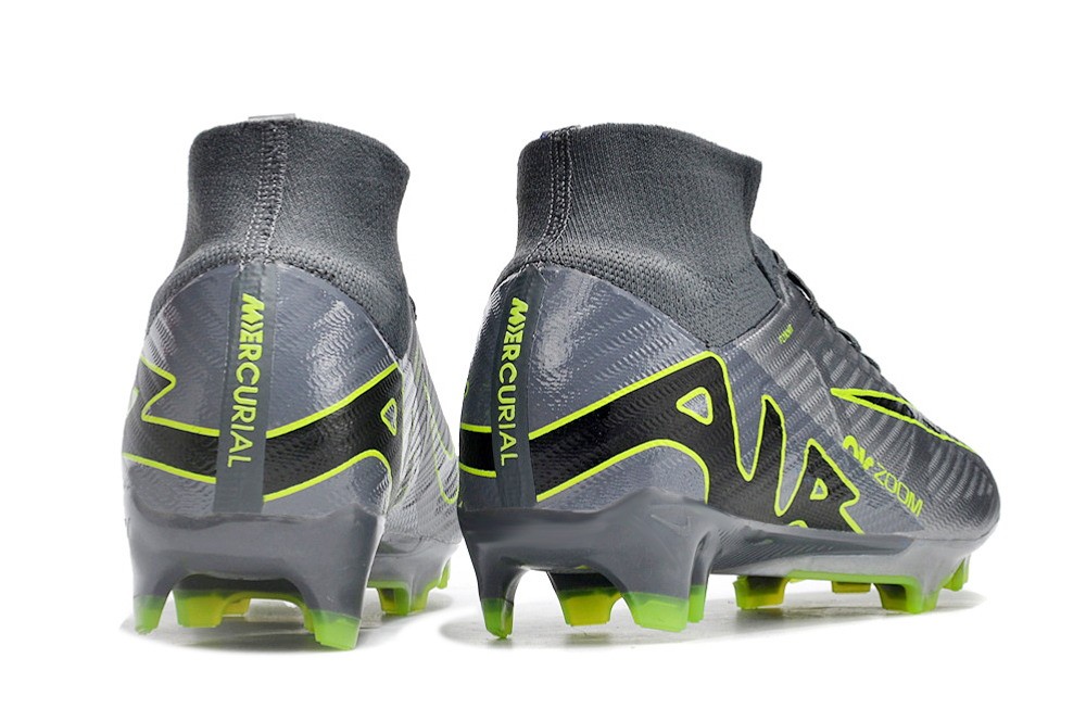 Nike Zoom Mercurial Superfly 9 Elite FG - Dark Grey/Silver/Green/Black
