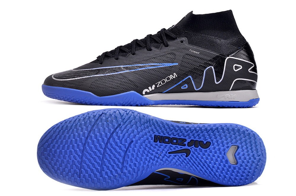 Nike Zoom Mercurial Superfly 9 Elite IC Indoor - Black/Blue/Grey