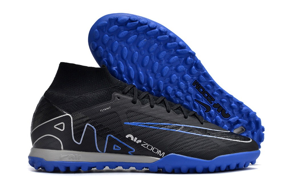 Nike Zoom Mercurial Superfly 9 Elite TF Turf - Black/Royal Blue