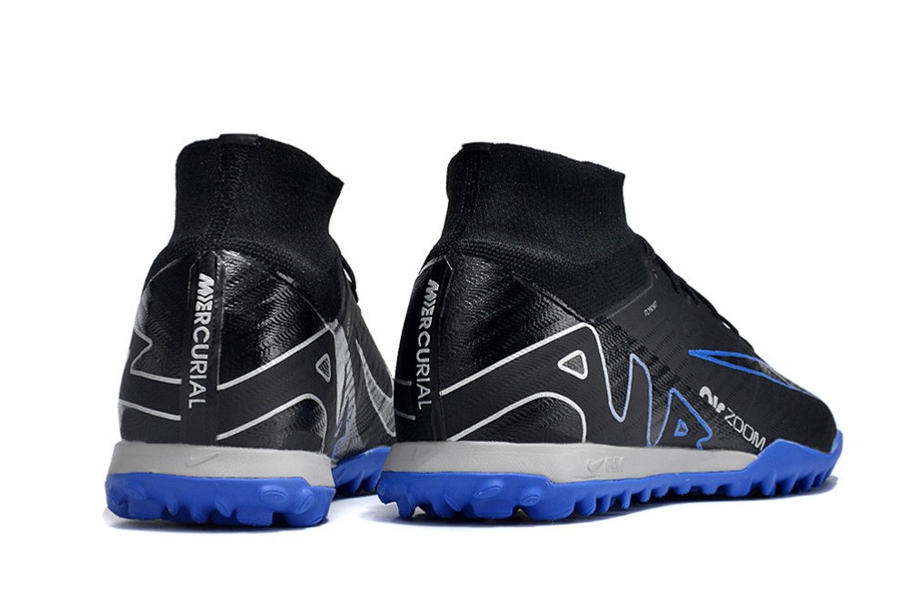 Nike Zoom Mercurial Superfly 9 Elite TF Turf - Black/Royal Blue