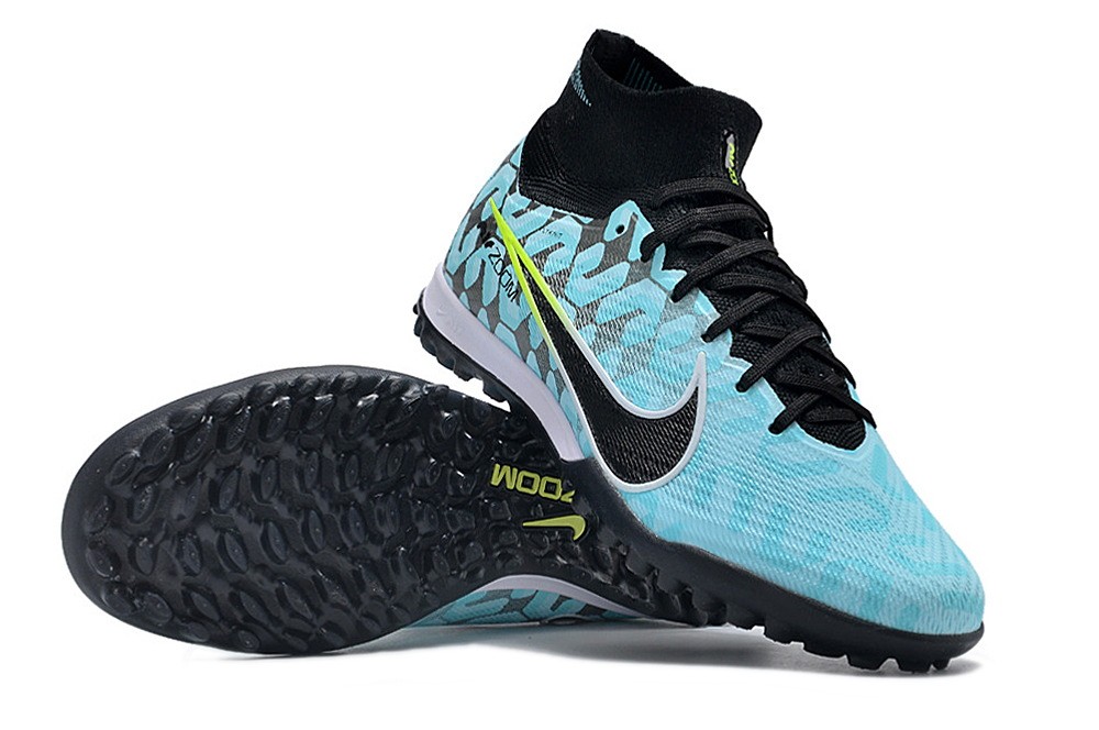 Nike Zoom Mercurial Superfly 9 Elite TF Turf - Ice Blue/Black/Yellow
