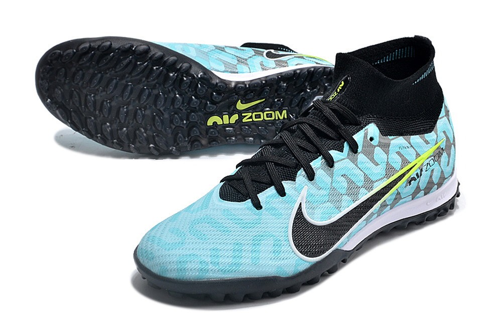 Nike Zoom Mercurial Superfly 9 Elite TF Turf - Ice Blue/Black/Yellow