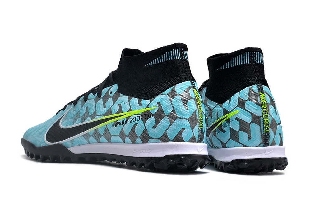 Nike Zoom Mercurial Superfly 9 Elite TF Turf - Ice Blue/Black/Yellow