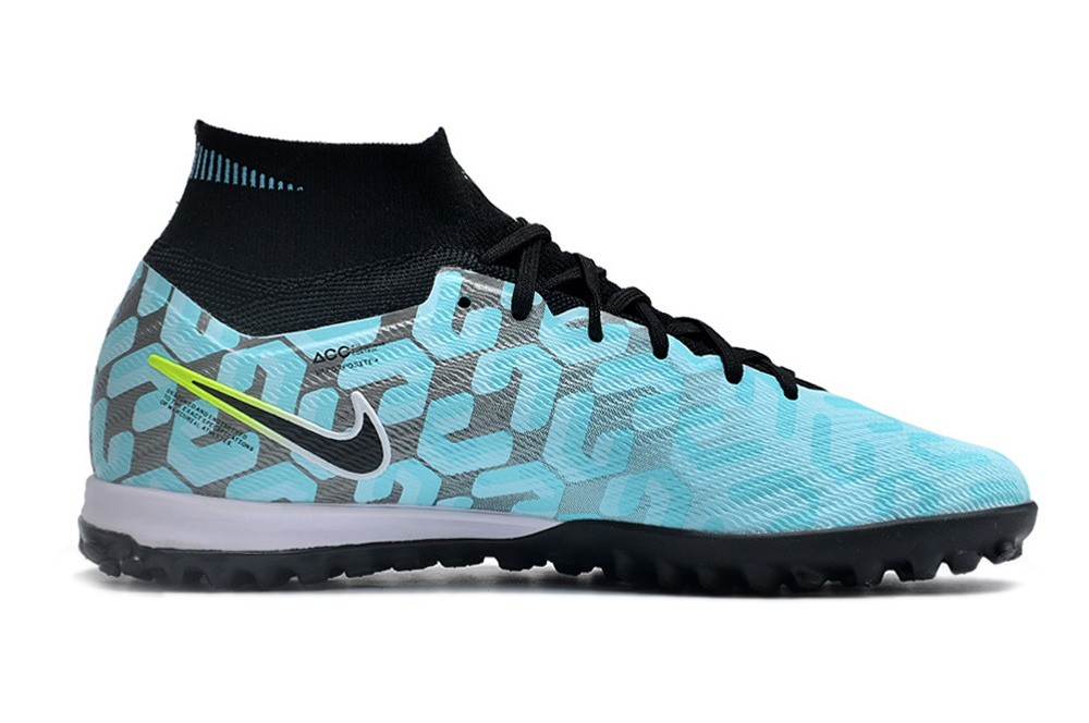 Nike Zoom Mercurial Superfly 9 Elite TF Turf - Ice Blue/Black/Yellow