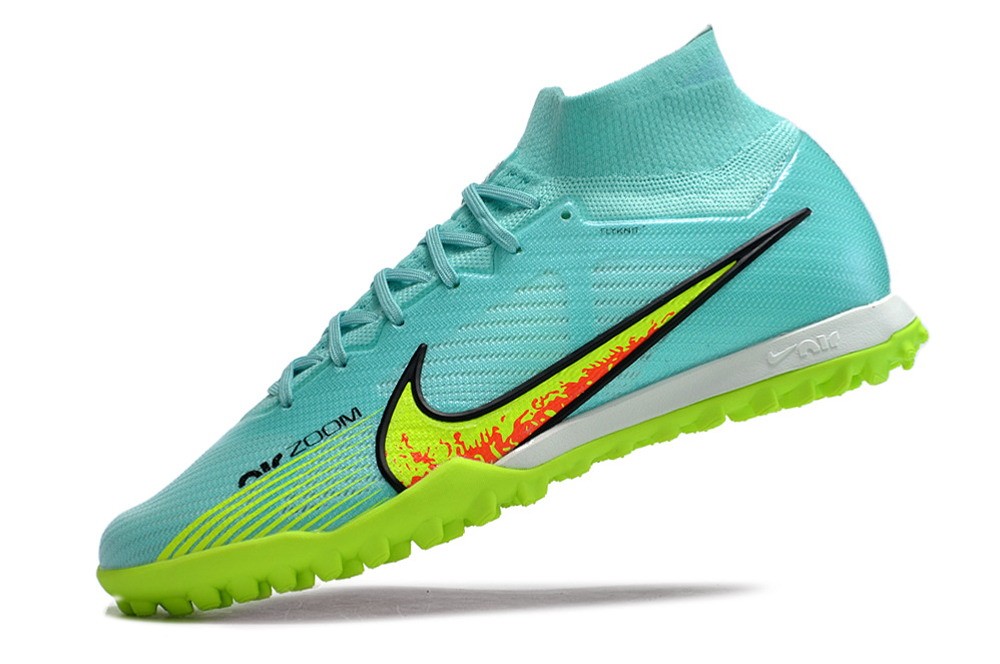 Nike Zoom Mercurial Superfly 9 Elite TF Turf - Ice Blue/Green/Volt