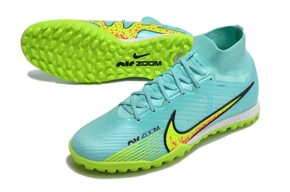 Nike Zoom Mercurial Superfly 9 Elite TF Turf - Ice Blue/Green/Volt