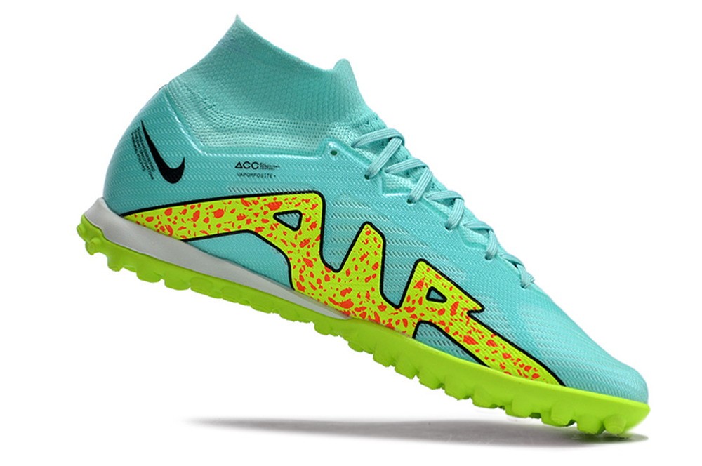 Nike Zoom Mercurial Superfly 9 Elite TF Turf - Ice Blue/Green/Volt