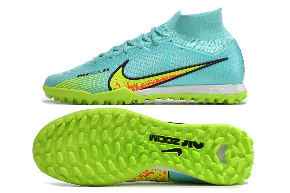 Nike Zoom Mercurial Superfly 9 Elite TF Turf - Ice Blue/Green/Volt