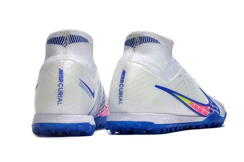 Nike Zoom Mercurial Superfly 9 Elite TF Turf - White/Royal Blue/Pink