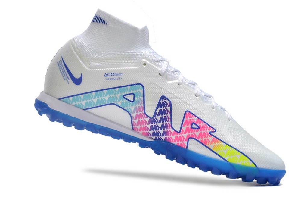 Nike Zoom Mercurial Superfly 9 Elite TF Turf - White/Royal Blue/Pink