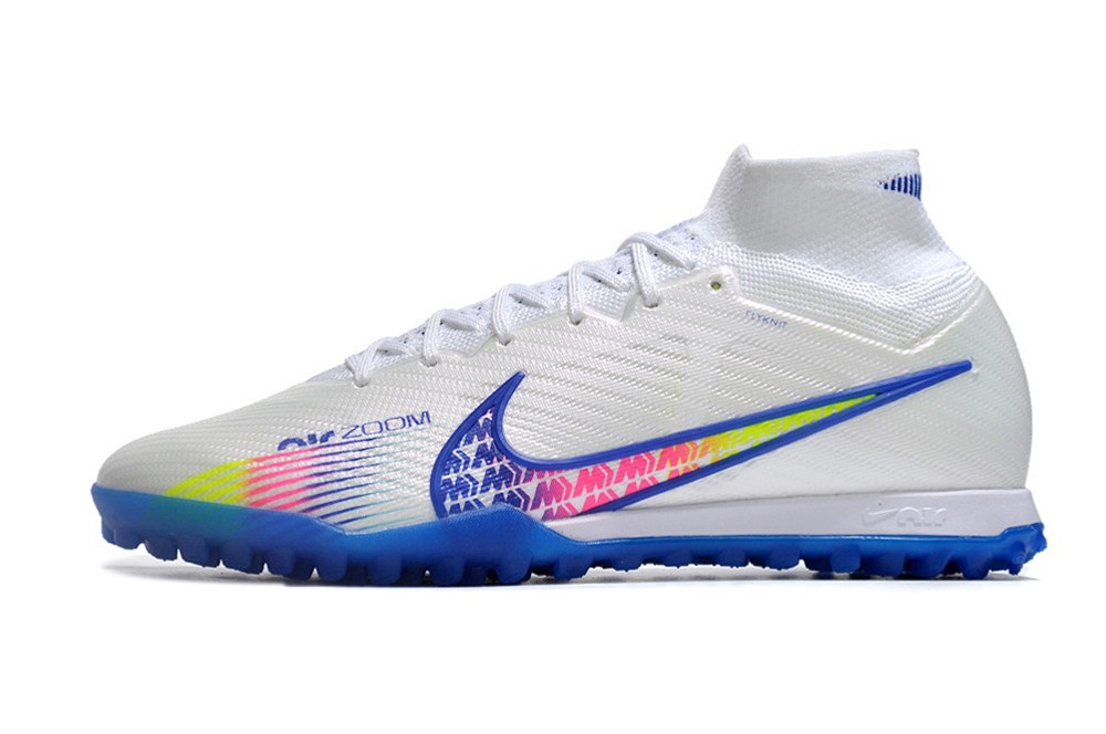 Nike Zoom Mercurial Superfly 9 Elite TF Turf - White/Royal Blue/Pink