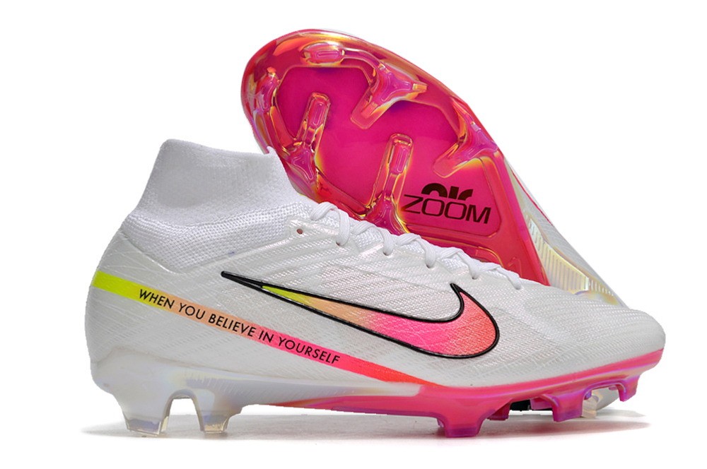 Nike Zoom Mercurial Superfly 9 Marcus Rashford Elite FG  - White/Pink/Red/Yellow