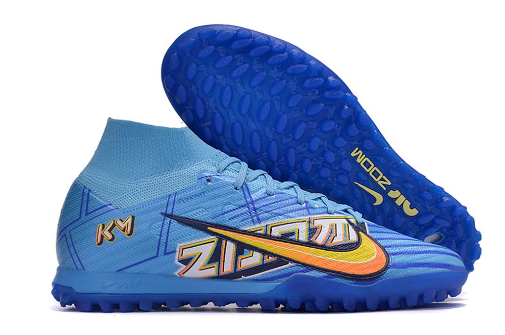 Nike Zoom Mercurial Superfly 9 Mbappe Elite TF Turf - Baltic Blue/White
