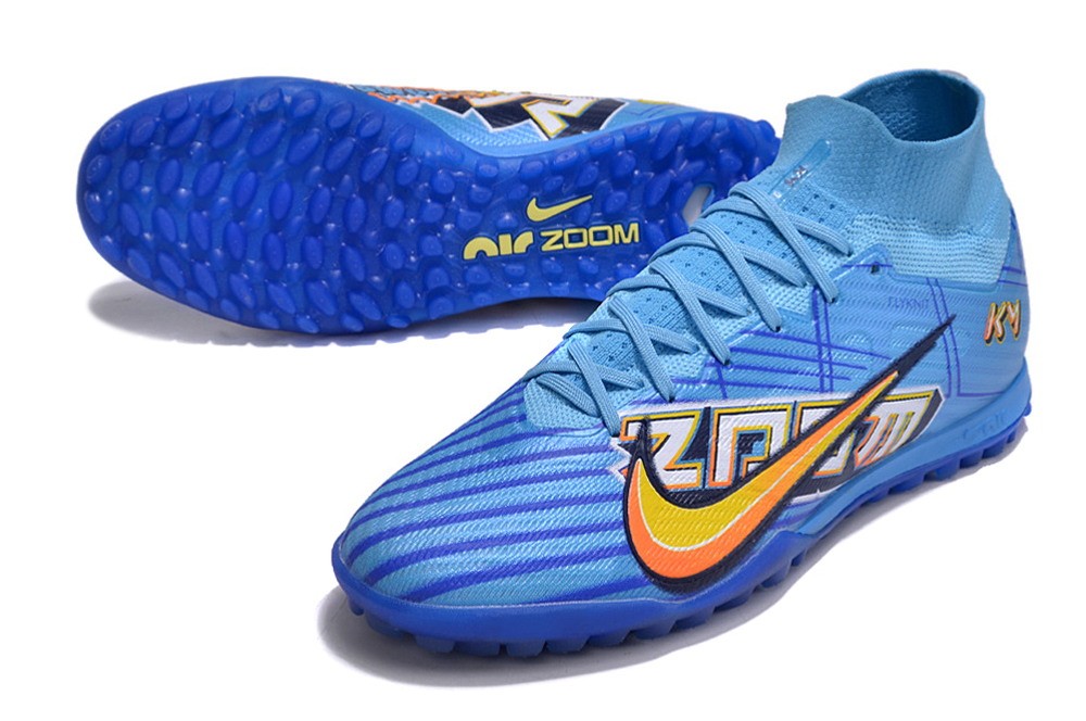 Nike Zoom Mercurial Superfly 9 Mbappe Elite TF Turf - Baltic Blue/White