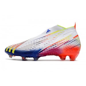 Adidas Predator Edge+ FG Al Rihla 2022 World Cup - White/Solar Yellow/Blue