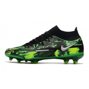 Nike Phantom GT2 Elite DF FG Shockwave - Black / Green Strike / Metallic Platinum