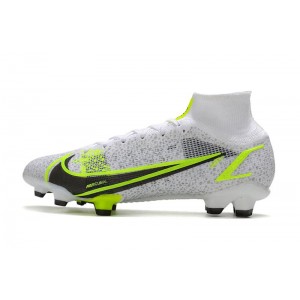 Nike Mercurial Superfly 8 Elite FG - White/Black/Metallic Silver/Volt