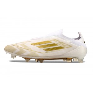 Adidas F50 Day Spark Elite Laceless FG - White/Gold Metallic/White