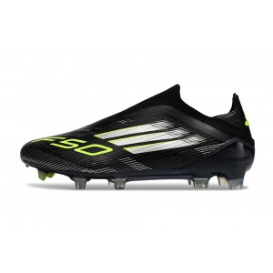 Adidas F50 Electric Stealth Pack Elite Laceless FG - Black/Iron Metallic/Lucid Lemon