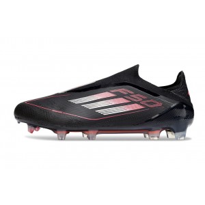 Adidas F50 Stealth Victory Elite Laceless FG - Core Black/Iron Metallic/Lucid Red