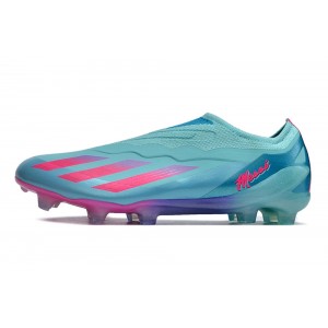 Adidas X Crazyfast.1 Laceless Messi Bienvenido a Miami FG - Flash Aqua/Lucid Pink/Lucid Cyan