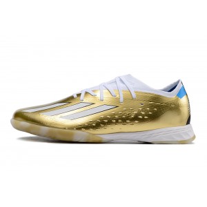 Adidas X Speedportal Messi.1 IC Leyenda - Gold Metallic/White/Pulse Blue