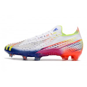 Adidas Predator Edge .1 Low FG Al Rihla - White/Solar Yellow/Blue