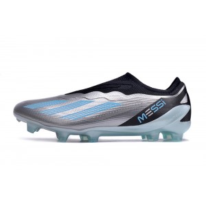 Adidas X Crazyfast.1 Messi LL Laceless FG Infinito - Silver Metallic/Bliss Blue/Black