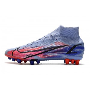Nike Mercurial Superfly 8 Elite AG Mbappe KM Flames - Purple / Silver / Red