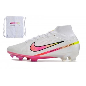 Nike Zoom Mercurial Superfly 9 Marcus Rashford Elite FG  - White/Pink/Red/Yellow