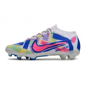 Nike California Zoom Mercurial Vapor 15 Elite FG Soccer Cleats - White/Blue/Multicolor