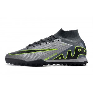 Nike Zoom Mercurial Superfly 9 Elite TF Turf R9 - Chrome/Dark Grey/Black/Green