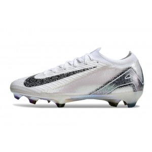 Nike Zoom Mercurial Vapor 16 FG Soccer Cleats - White/Black/Metallic Silver