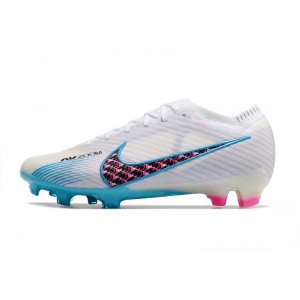 Nike Air Zoom Mercurial Vapor 15 Elite FG On Pitch - White/Blue/Laser Pink