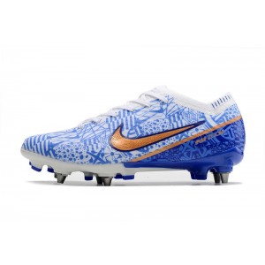 Nike Air Zoom Mercurial Vapor 15 Elite SG Removable Studs CR7 - White/Metallic Copper/Blue