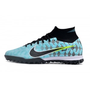 Nike Zoom Mercurial Superfly 9 Elite TF Turf - Ice Blue/Black/Yellow
