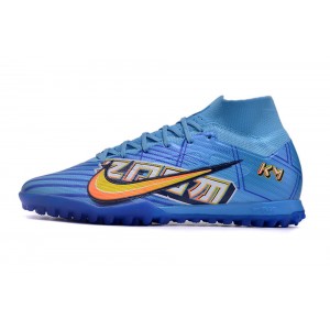 Nike Zoom Mercurial Superfly 9 Mbappe Elite TF Turf - Baltic Blue/White