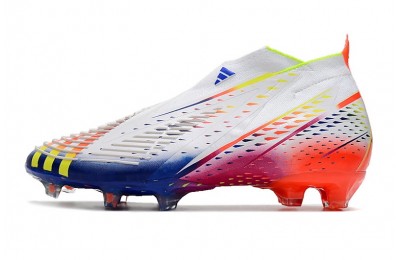 Adidas Predator Edge+ FG Al Rihla 2022 World Cup - White/Solar Yellow/Blue