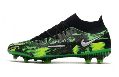 Nike Phantom GT2 Elite DF FG Shockwave - Black / Green Strike / Metallic Platinum