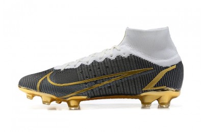 Nike Mercurial Superfly 8 Elite FG - White/Black/Gold