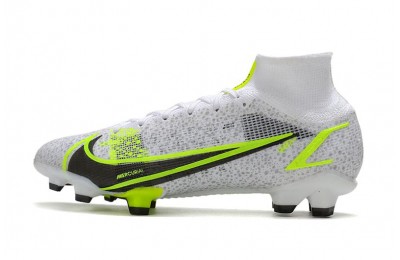 Nike Mercurial Superfly 8 Elite FG - White/Black/Metallic Silver/Volt