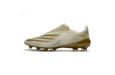 Adidas X Ghosted+ AG - White/Metallic Gold Melange/Core Black