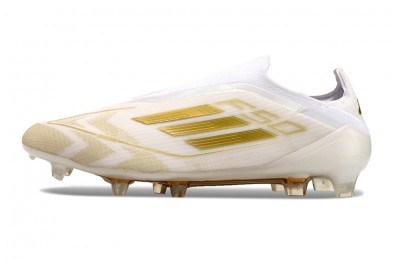Adidas F50 Day Spark Elite Laceless FG - White/Gold Metallic/White