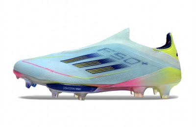 Adidas F50+ Stellar Icon Pack Laceless Elite FG - Almost Blue/Solar Yellow