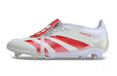 Adidas Predator 24 x TAA Elite Tongue FG Pure Strike - White/Bright Red