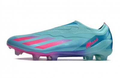 Adidas X Crazyfast.1 Laceless Messi Bienvenido a Miami FG - Flash Aqua/Lucid Pink/Lucid Cyan