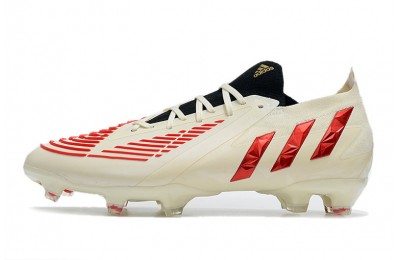 Adidas Predator Edge .1 Low FG Showdown - Off White/Vivid Red/Gold Metallic