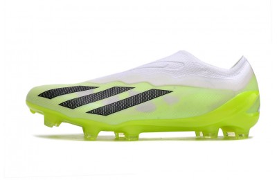 Adidas X Crazyfast.1 Laceless FG Firm Ground Crazyrush - Cloud White /Lucid Lemon/Black