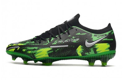 Nike Phantom GT2 Elite FG Shockwave - Black / Green Strike / Metallic Platinum